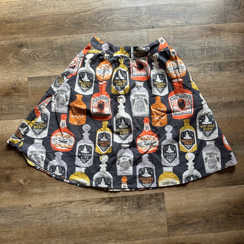 Modcloth Potion Bottle Print Skater Skirt